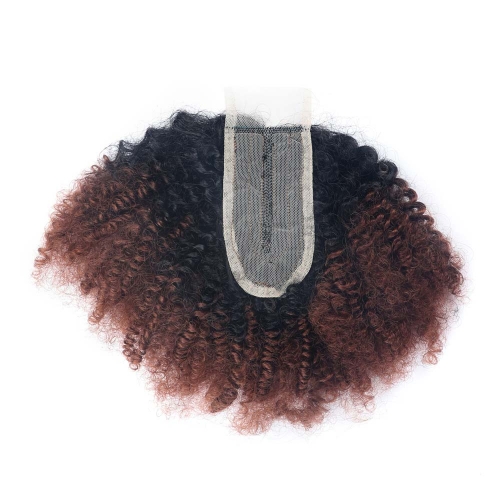 7PCS Blend Hair Afro T1B30 Lace Closure