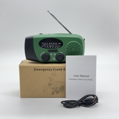 手摇太阳能收音机 跨境便携式防灾战备应急收音机