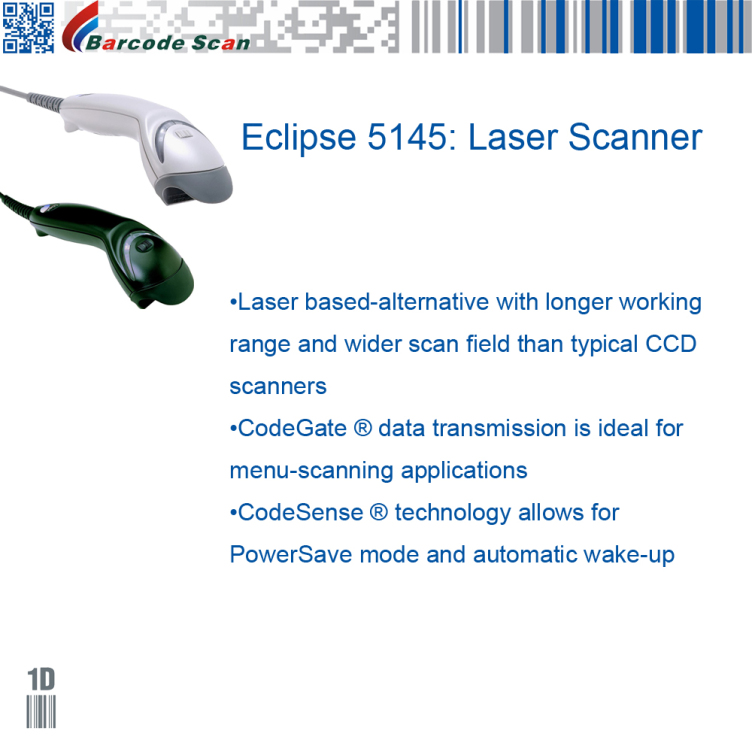 Honeywell Eclipse 5145 miniature laser scanner for small barcodes