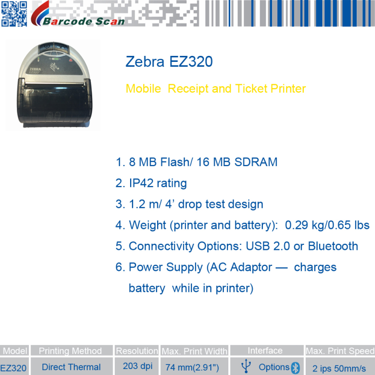 Zebra EZ320 Mobile Printer