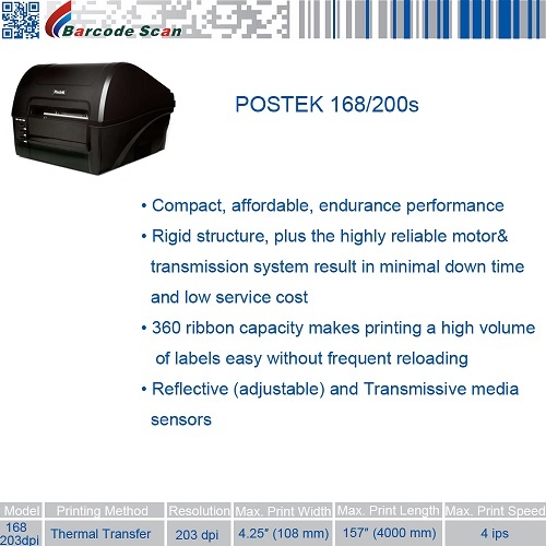 Postek c168 200s compacta impresora de etiquetas