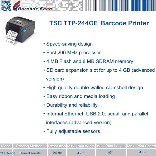 TSC TTP-244CE a Small Footprint Label Printer