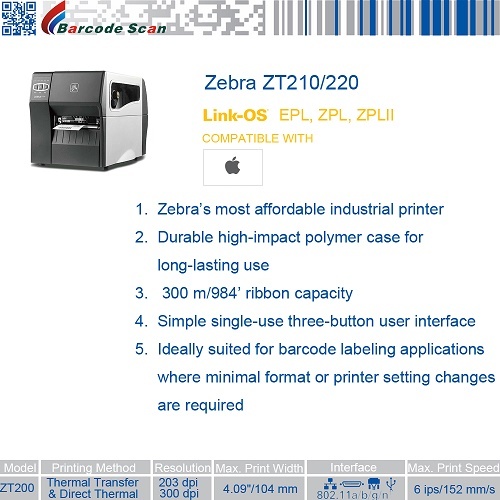 ゼブラZT200シリーズ産業用プリンター