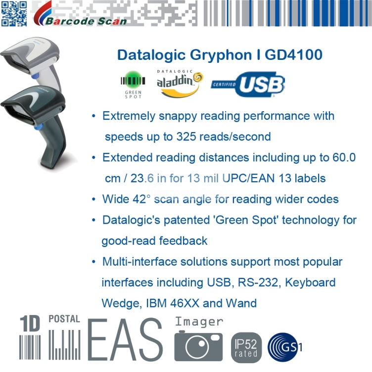 Datalogic Gryphon I GD4100 linear imaging reader
