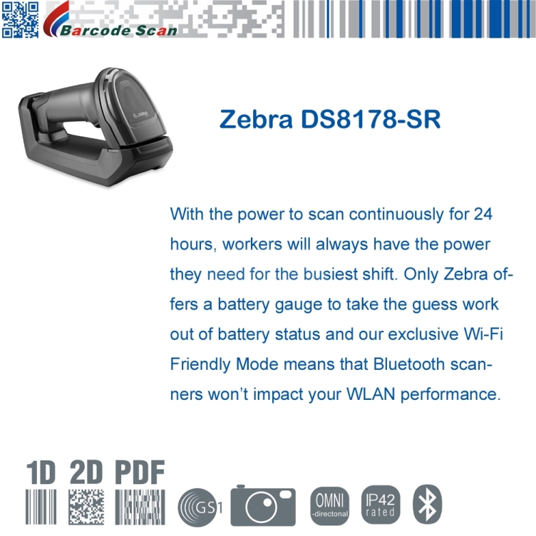 Zebra DS8178 Series Handheld Imagers cordless bluetooth barcode scanner