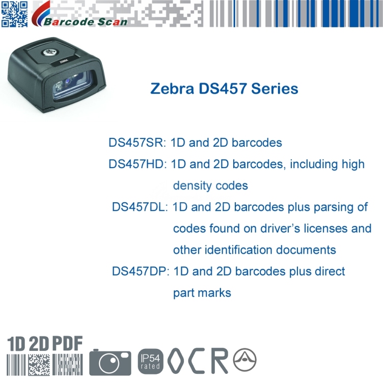 Série Zebra DS457 de scanners de montagem fixa