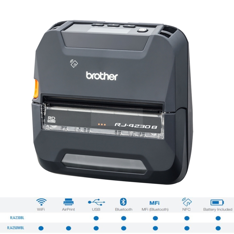 The Brother RJ-4230B Bluetooth wireless thermal mobile printer