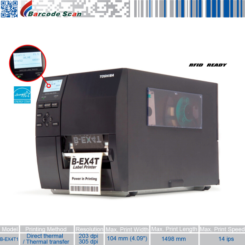 TOSHI BA TEC B-EX4T1 series wide variety industrial barcode printer