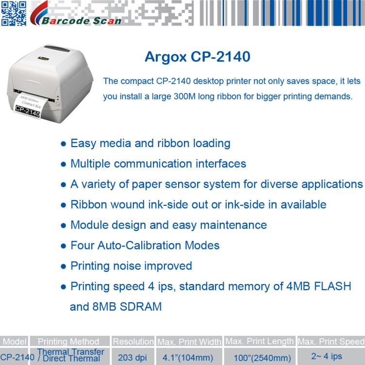 Argox CP-2140 desktop barcode label printer