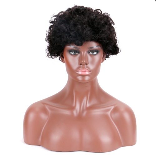 Short Curly Brazilian Remy Hair Wigs For Women custom Wigs #1B Wig Human Hair HW2004