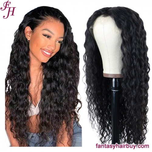 FH Best Selling Volume 13x4 Transparent Lace Frontal Water Wave Hair Wig 3 Bundles With Frontal