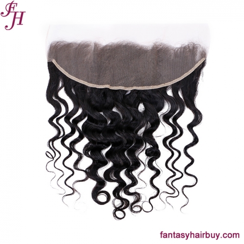 Wholesale Natural Hairline Human Hair Lace Frontal Closure Transparent lace Loose Deep Wave 13x4 Lace Frontal