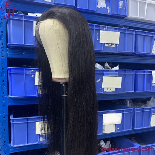 FH Best Naural Looking Wig Single Donor Brazilian Hair Straight Human Hair 13x4 HD Lace Wig 2 Bundles With Frontal