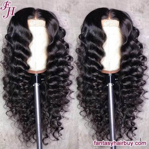 FH 5x5 HD Lace Closure Deep Wave Brazilian Human Hair Wig