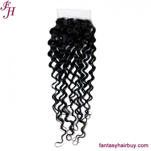 FH Raw Human Hair Malaysian Water Wave 5x5 Transparent Lace Closure