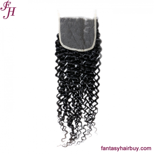 Transparent 5X5 Lace Closure Deep Curly Virgin Hair Vendors Human Hair Extension Closure