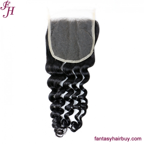FH Virgin Hair Loose Deep Wave 5x5 Closure Transparent Lace Closure