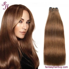 FH Raw hair light brown full double drawn Bone Straight Hair Bundles
