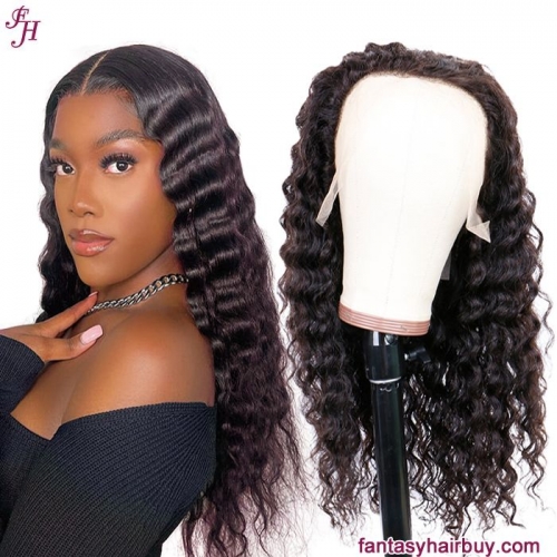 FH brazilian hair loose deep wave 13×4 transparent lace wig