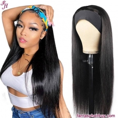 FH wholesale price human hair straight headband wig