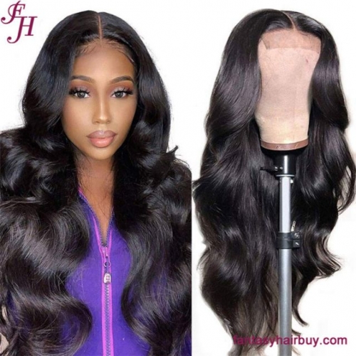 FH body wave 4x4 transparent lace human hair wig