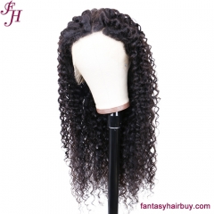FH 13x4 Transparent Lace Deep Curly Brazilian Human Hair Wig