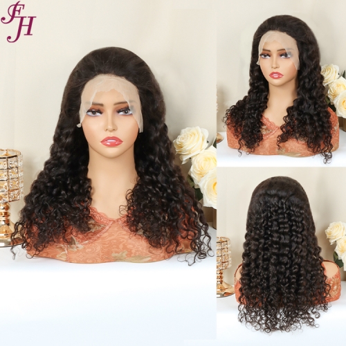 FH Premade 13x4 Transparent Lace Frontal Deep Wave Wig