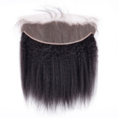 FH Natural Hairline Transparent Lace Front kinky straight 13×4 Lace Frontal