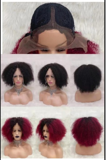 13x1 human hair lace wig afro style