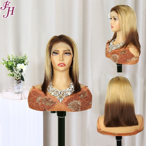 FH 13x4 colorful front lace wig color #T4/27/4 straight style Bob Wig ready to ship