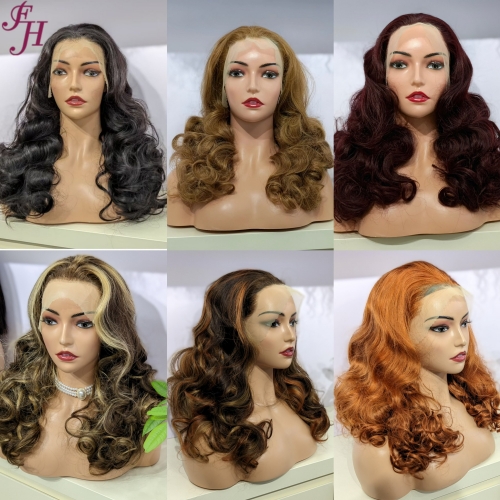 FH direct wholesale new arrival 100% real human hair transparent lace wig wavy lace frontal wig