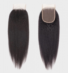 FH Braziilan Kinky straight 4×4 Closure Virgin Hair HD Lace Closure