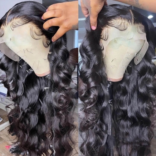 FH 13×4 loose wave pre plucked HD lace wig 100% human hair wig