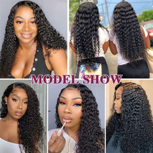 FH Human Hair Wig transparent lace 4x4 Lace closure Wigs kinky straight natural hairline