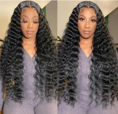 FH 5x5 transparent Lace Closure Loose Deep Wave virgin Human Hair Wig