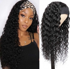 FH best quality human hair Deep wave human hair natural hair headband wig
