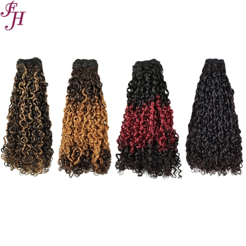 double drawn pissy curl human hair weft bundle  raw virgin hair