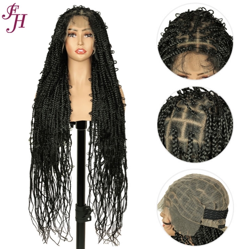 FH breathable full lace wig P15240 butterfly knotless braided box wigs