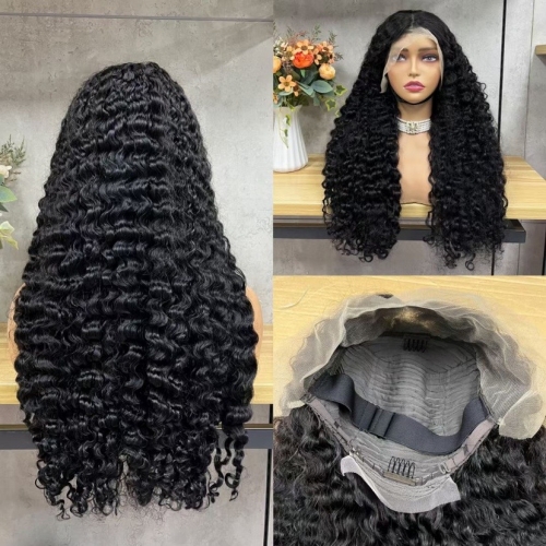 FH 13X4 Full Density Human Hair Wig 26" Burmese Curly Lace Frontal Wigs with Good Wholesale