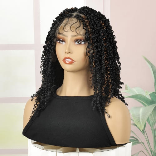 FH P15288  synthetic short full lace wig  knotless braided  wigs