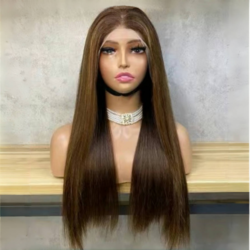 13x4 Double Drawn Frontal Bob Wig P4/27 Highlight Bone Straight Transparent Lace Wig Vietnamese Hair