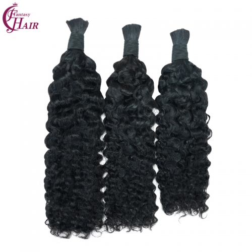 FH direct wholesale 100% real human hair burmese curly bulk hair extensions for braiding