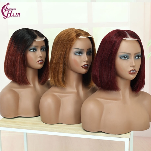 FH short 2x6 glueless lace bob wigs 10inch human hair wigs