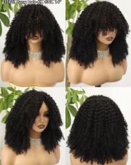 FH 350% Kinky Curly Bob Wig Human Hair 14inch Glueless Machine Made Wigs