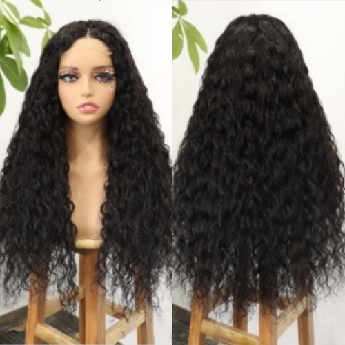 FH 16-30inch 4x4 water wave lace front wig human hair