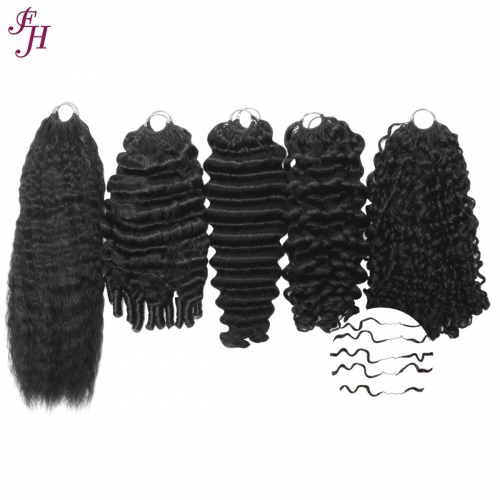 50g/pack miracle knot feather crochet braids human hair extensions no weft bundle