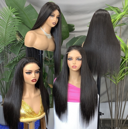 FH 5x5 HD Lace Front SDD Straight Human Hair Wig Double Drawn Vietnamese Hair 22-28inch