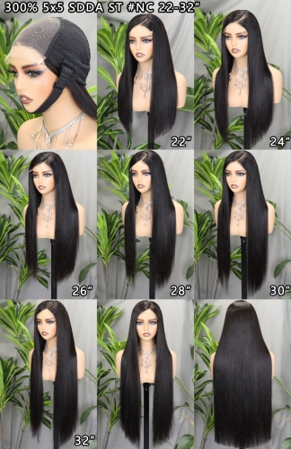 FH 5x5 SDDA Straight Human Hair Wig Double Drawn Vietnamese Hair 8-32inch
