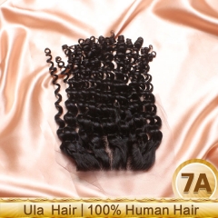 Ula Hair 13A Brazilian Human Hair Lace Closure Kinky Curly Lace Closure Brazilian Virgin Hair Retail 1Pc