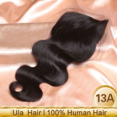 Ula Hair 13A Grade Peruvian Body Wave Lace Closure Human Hair Body Wave Peruvian Virgin Hair Lace Closure